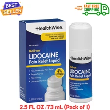 4% Lidocaine Roll-On, OTC Strength, Pain Relief Liquid, 2.5 Oz/73 ml, Non-Greasy