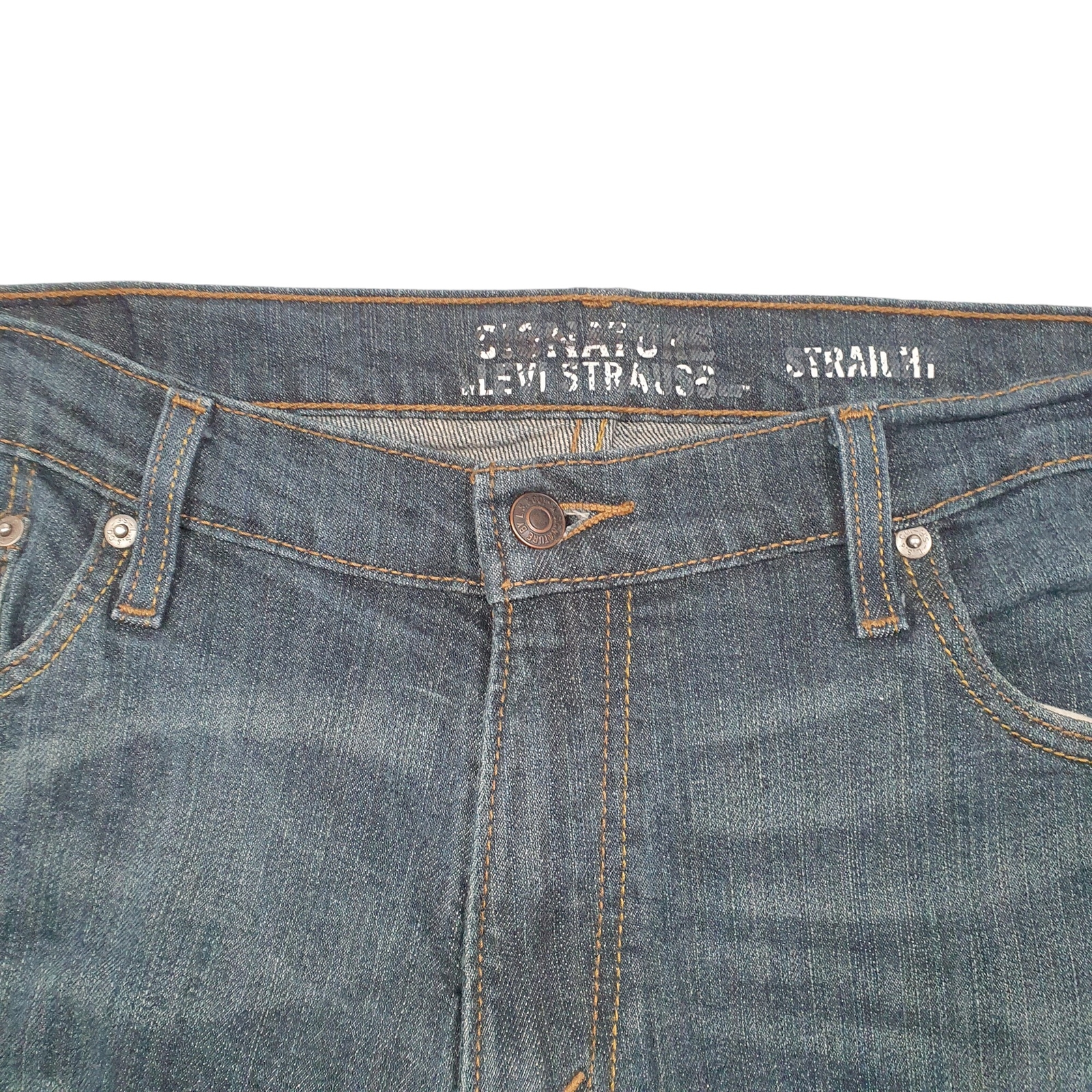 LEVIS Signature Jeans Straight Fit Blue Denim Trousers Mens W36 L32 image 2