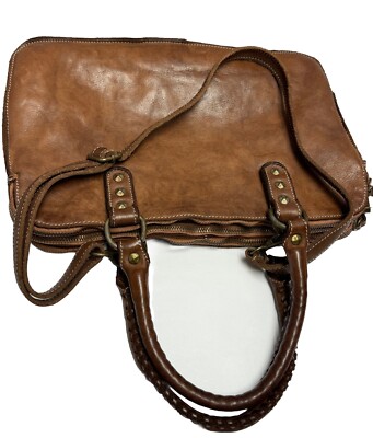 Vintage Genuine Leather Festive Bag Costanza Brown Costanza Rota Tan Woven Leather Cross Body – FABULUX main image 3