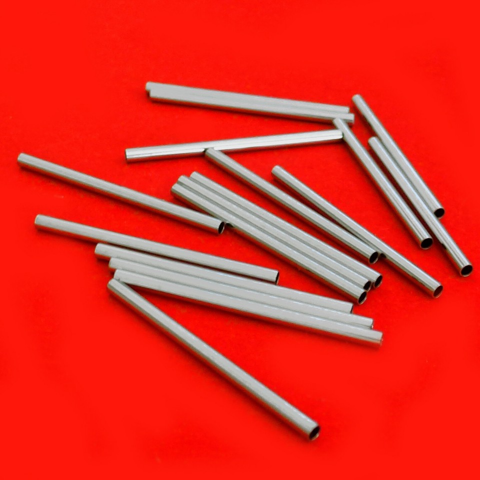 Metallperlen Röhrchen Edelstahl 15x1,5 Mm 50 Perlen Spacer Nenad-design