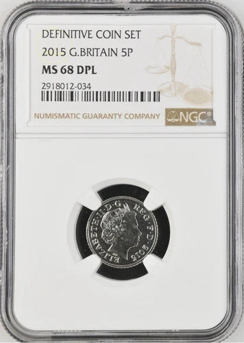 (TOP POP) 2015 Great Britain 5 Pence Mint State NGC MS 68 DPL