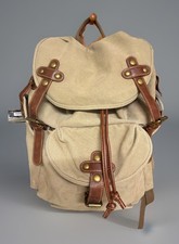 Zaino Cargoit grande vintage tela daypack beige stile militare borsa da viaggio