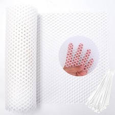 Plastic Chicken Wire Mesh,15.7in x 20FT White Plastic Netting Fence