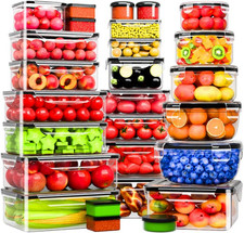 54PCS Food Storage Containers Set w/ Lids BPA Free Airtight Reusable Plastic