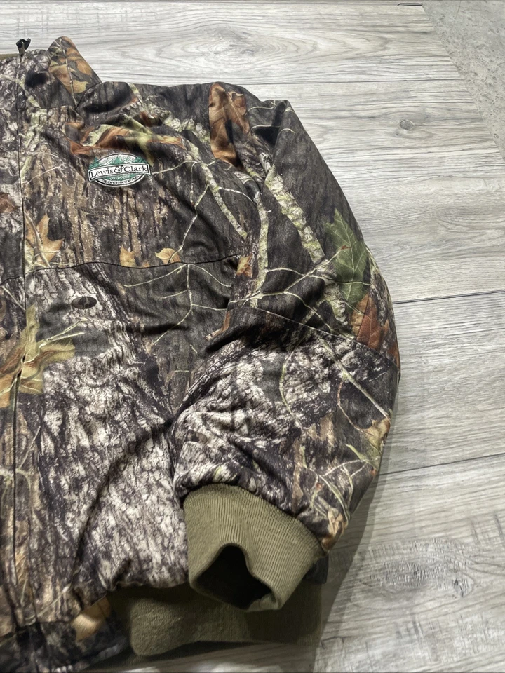 Realtree Camo Jacket Hunting Brown Mossy Oak Puffer Warm Reversible 1990s Large - Image 4 of 4