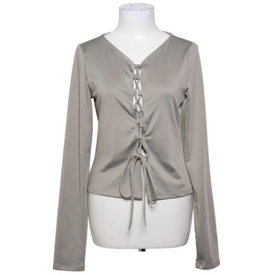 Weekday, Top, Größe: M, Tie Lacing Long Sleeve Top, Beige #PWz