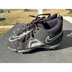 Nike Alpha Menace Shark 3 Kids Football Cleats Black White CV0581-010 Size 5.5Y