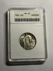 1926-P Standing Liberty Quarter ANACS MS62 Old Soapbox Holder Blast White