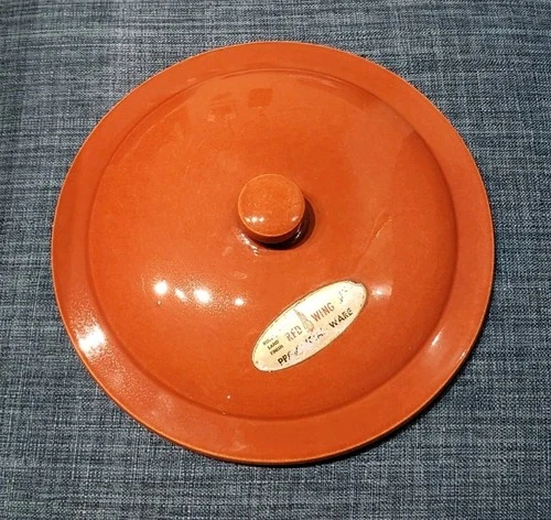 Vintage Red Wing Provincial Ware Terracotta Color 9" Heavy Casserole Lid Only