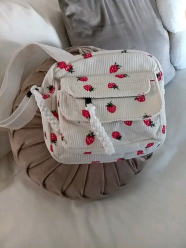 Lustige modische Umhängetasche Schulterriemen Handtasche Wild Strawberry Print Cord - Bild 9 von 24