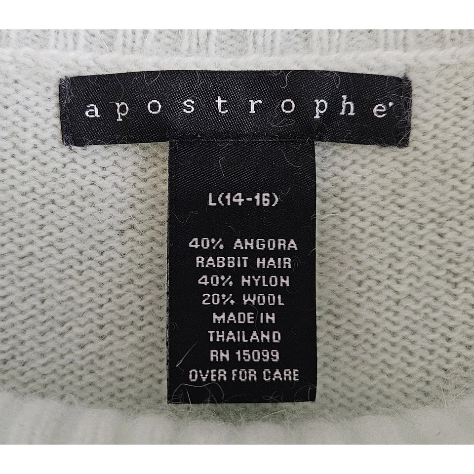 APOSTROPHE женщин L свитер Angora кролика смесь пастель новом зеленый капот шеи 38» - Изображение 3 из 4