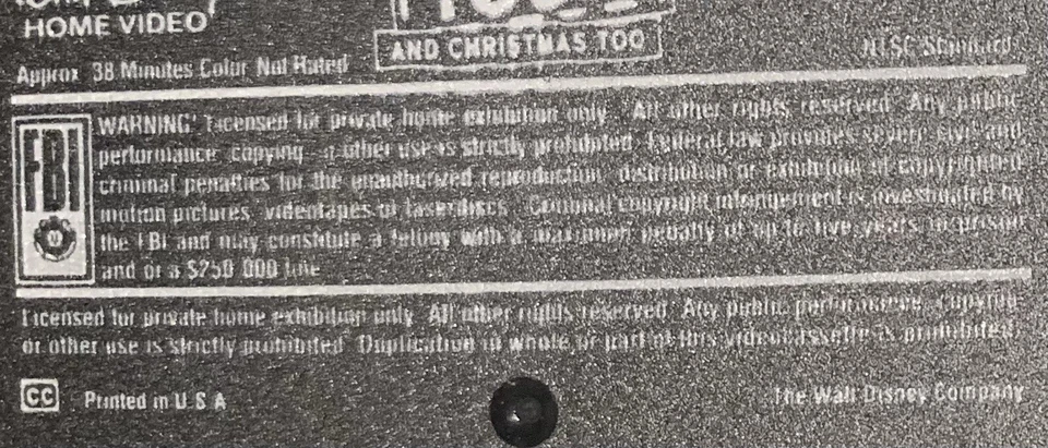 RARE! Clamshell Disney Winnie The Pooh And Christmas Too VHS Holiday VERY GOOD!! - Image 4 of 4