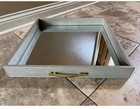 Modern Mirrored Serving Tray Gold  Handles White REPTILE Square Large — photo 3