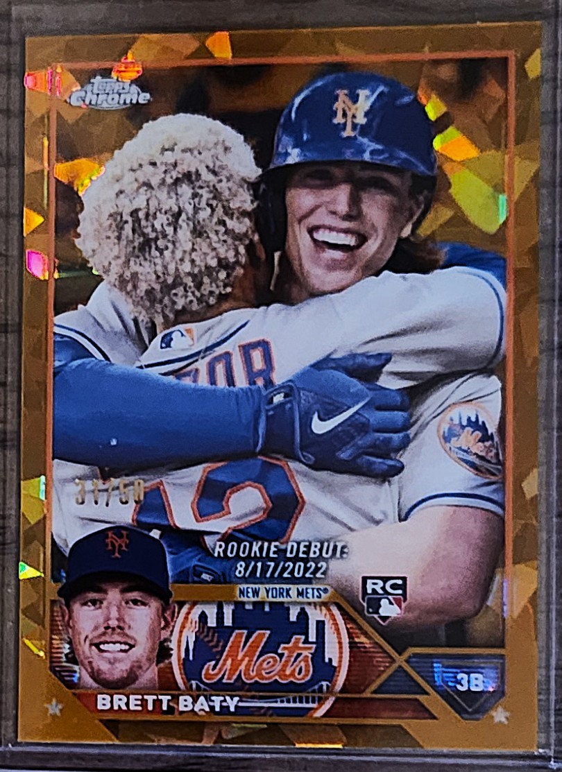 2023 Topps Chrome Update Sapphire Brett Baty RC Gold /50 Mets