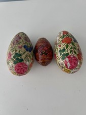 Vintage Russian Ukrainian Painted Wooden Easter Eggs -3