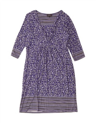Per Una Damen 3/4 Arm Etuikleid UK 16 Large lila Blumen Viskose BO17