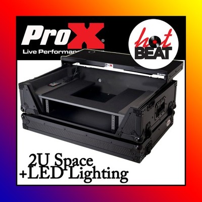 ProX Road Case Laptop Shelf w/ 2U & LED fits Pioneer DDJ-FLX10 DDJ-REV5 DDJ-REV7