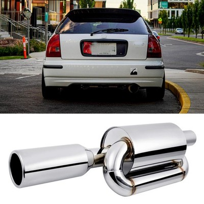 For Honda Civic EK4 EK9 EG6 EF8 Twin Loop Exhaust Muffler Tip 2.5
