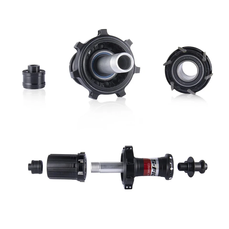 Buje de bicicleta de carretera 6 patas delantero 100 mm trasero 130 mm NBK rodamiento buje de liberación rápida Foto 3 de 4