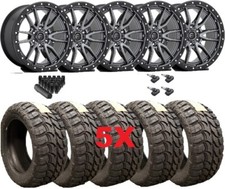 Fuel Rebel Gunmetal W Black Wheels Rims Tires Mud Mt 33 12.50 17 5 Wrangler