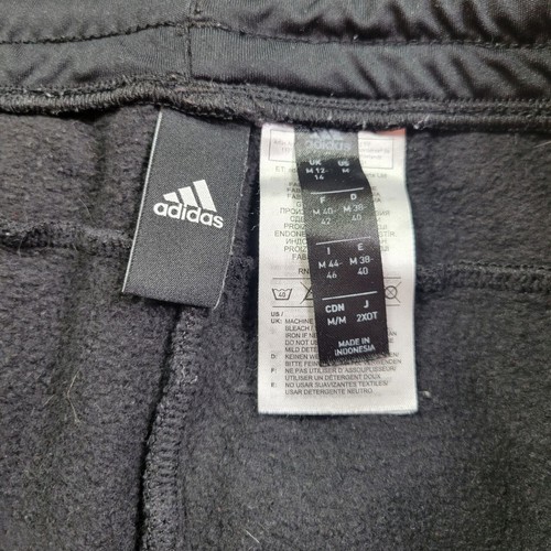 Adidas Jogger Sweatpants Girls M 12-14 Black Drawstring Athleisure 3-Striped - Picture 2 of 7