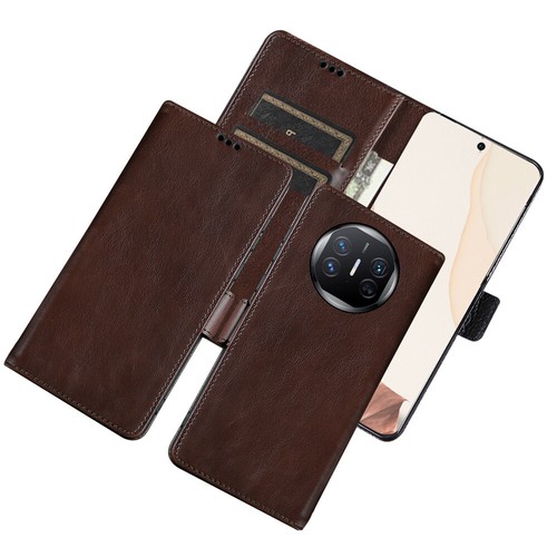 Genuine Cowhide Leather Flip Wallet Case for HUAWEI Card Slot - Picture 8 of 12