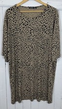 Nasty Gal Womens Plus SZ 20 Animal print short-sleeved Knit Dress/Tunic-Raw Edge