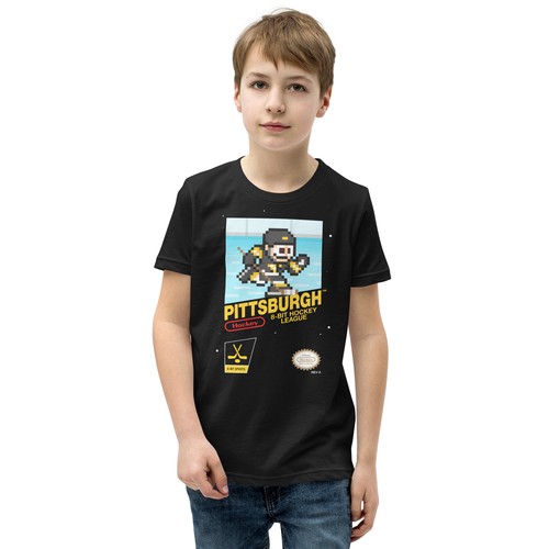 Maglietta Pittsburgh Penguins Hockey Team 8 bit Nintendo ragazzo bambino - Foto 4 di 8