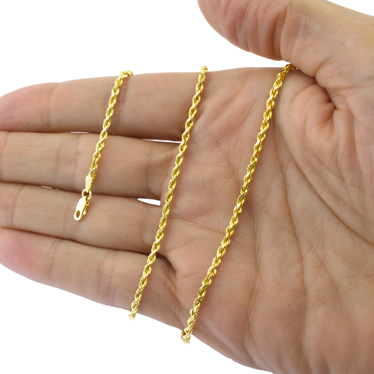 3mm diamond cut rope chain deals