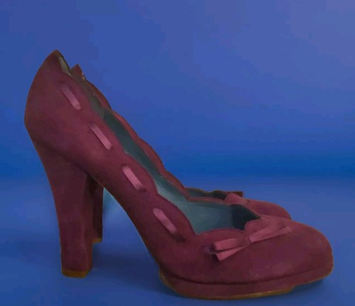 NWOT MARC JACOBS Purple (PLUM) Suede Pumps Heels W/ Ribbon & Bow Sz 8.5 - Picture 6 of 12