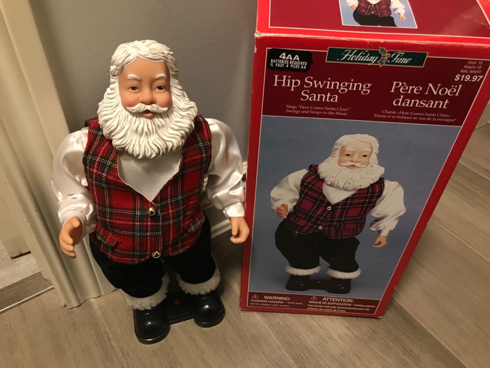 Vintage Holiday Time 18" Hip Swinging Santa - Here Comes Santa Claus
