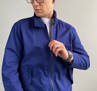 SUPERDRY Japan Men's Iconic Harrington Jacket Navy Blue Size