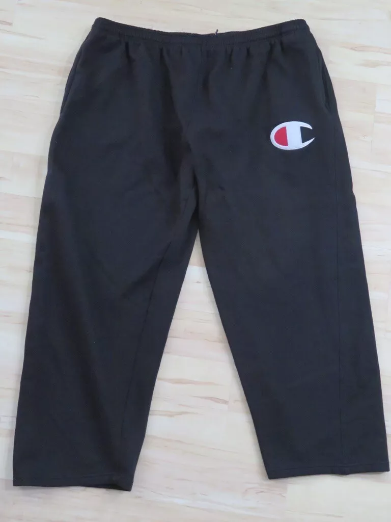 Men's Genuine Champion Brand Black Sweatpants Big C Logo Sweats