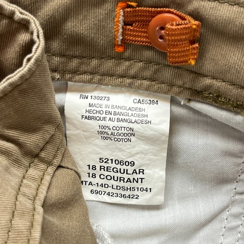 Lee Dungarees Cargo Shorts Sure2Fit Youth Size 18 R - Adjustable Waist Tan Khaki - Picture 12 of 12