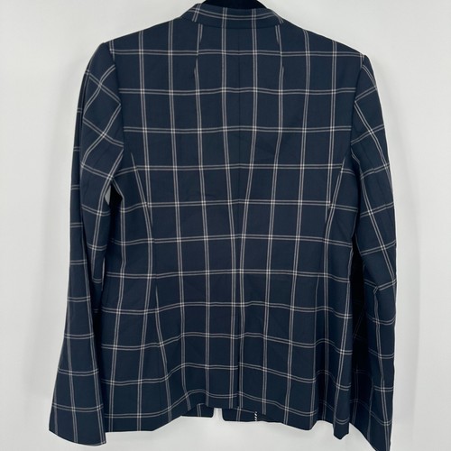Banana Republic Blazer Jacket Womens 2 Black Plaid Long Sleeve Single Breasted - Picture 6 of 9