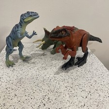 Jurassic World Primal Attack Epic Roarin' / Raptor / Sinoceratops Lot 3 Used