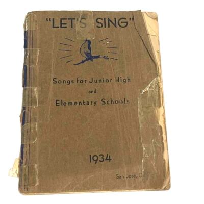 Let's Sing 1934 Song Book Junior High Elementary Vintage Music Education