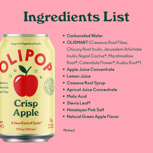 Prebiotic Soda, Crisp Apple, 12 fl oz, 12 Pack, Refrigerated - Picture 6 of 6