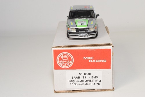 A57 1:43 MINI RACING KIT 380 SAAB 99 EMS SPA FIBBIE RALLY 76 BLOMQVIST MIB - Foto 3 di 12