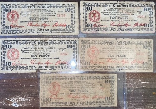 Lot of Historic US-Philippines Emergency WW2 Guerilla Notes 10 Pesos -lot#4 - Picture 2 of 5