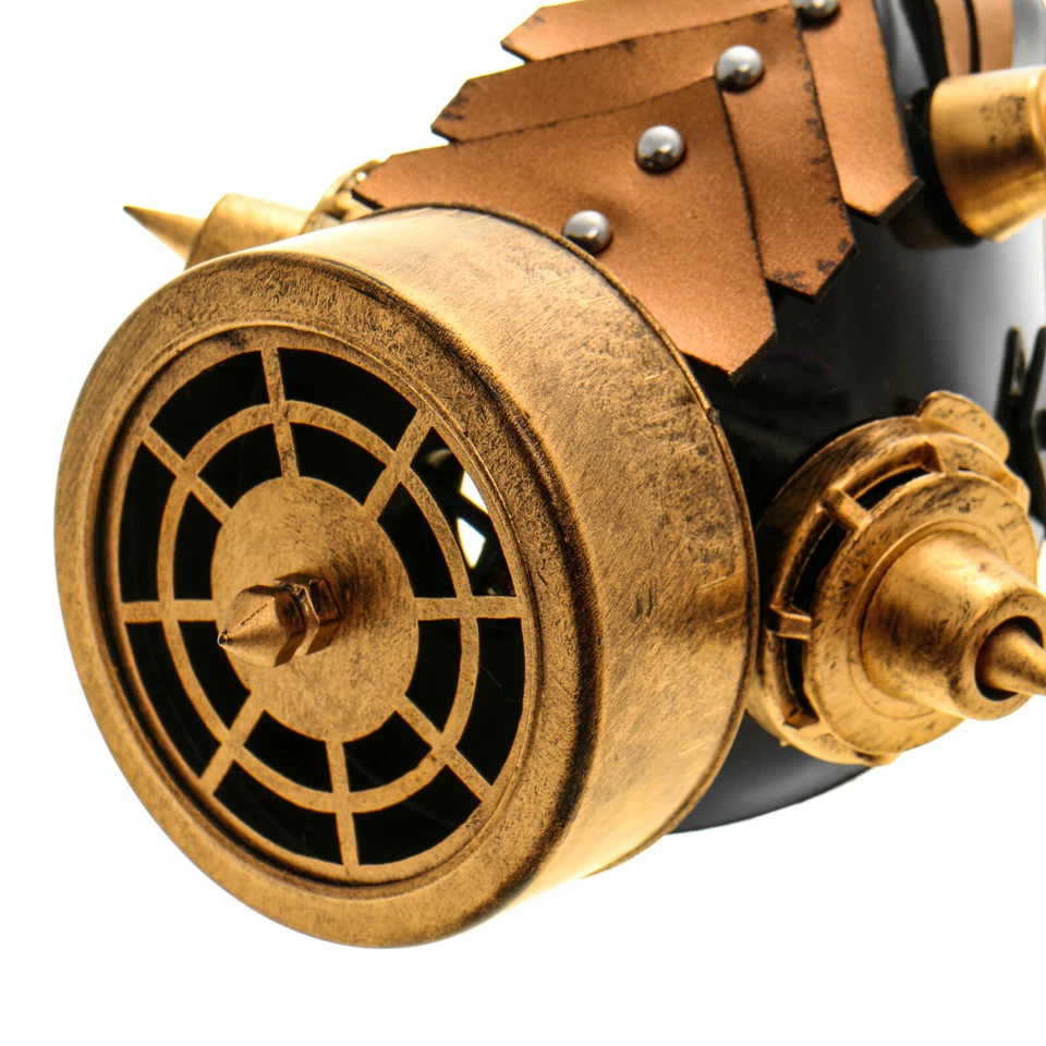 Black Gold Steampunk Half Face Mask with Spikes for Costume Parties - Image 4 of 4