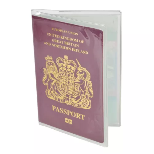 passport holder transparent uk passport cover plastic clear travel x 2 image 5