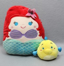 Squishmallow Disney The Little Mermaid Ariel 10"  Flounder 5" Kellytoy 2021