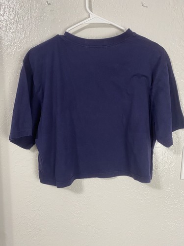Urban Outfitters Truly Madly Deeply USA Size Small Crop Top Blue Short Sleeve - Picture 4 of 4