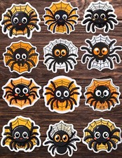 Spider in a Web Die Cut Vinyl Stickers Set Scrapbooking Laptop Waterbottle