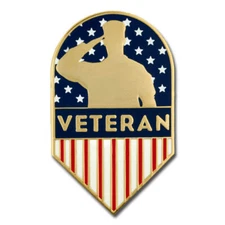 PinMart's US Veteran American Flag Shield Military Enamel Lapel Pin