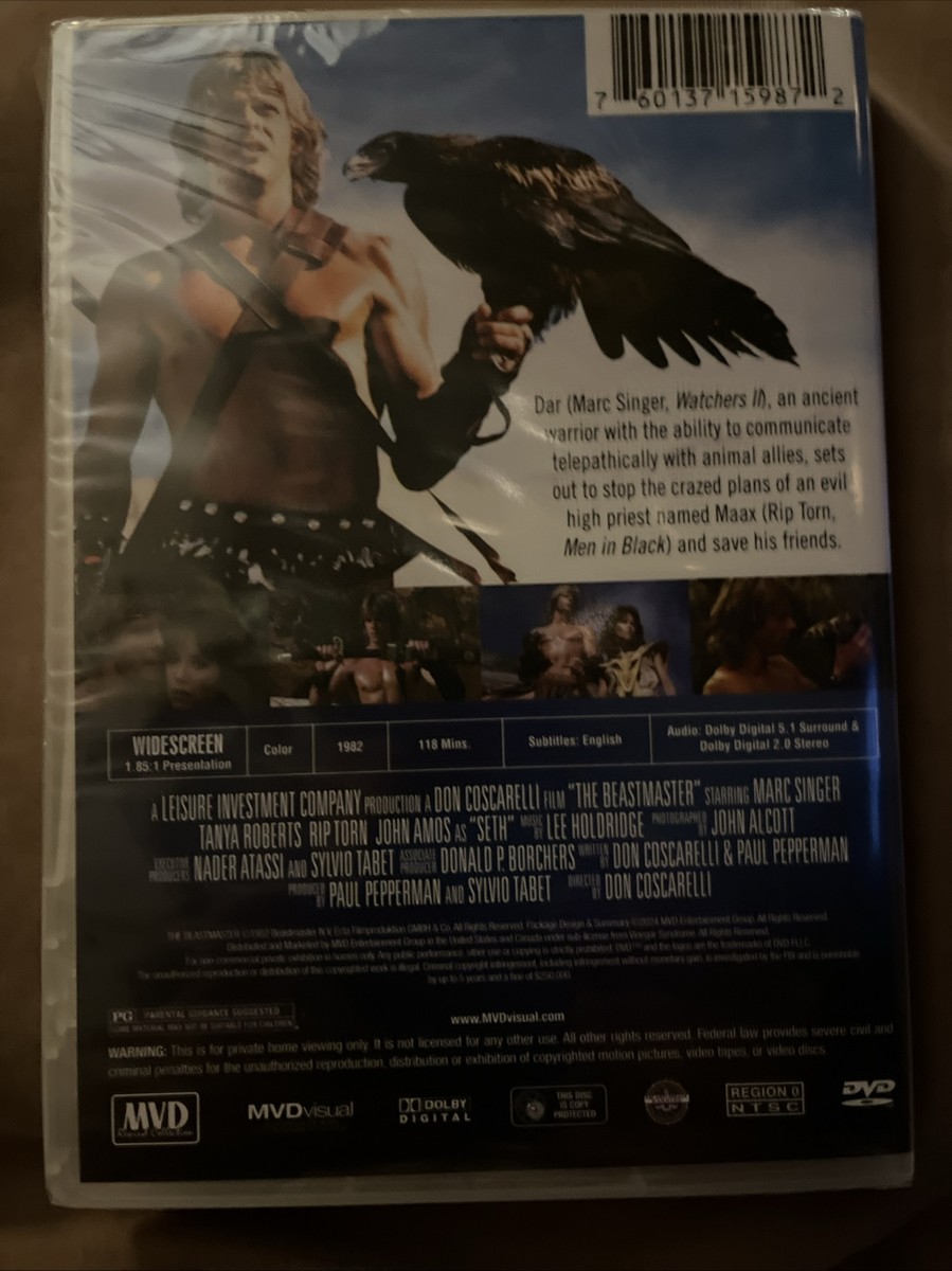 The Beastmaster 1982 DVD Brand New Marc Singer Fantasy Action