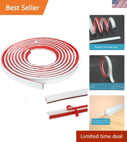 Flexible Trim Caulk Strip Wall Moulding Trim, 1 in x10 Ft Peel and Stick Trim...