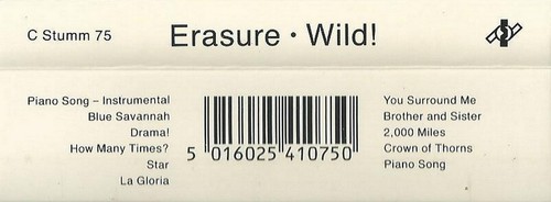 Erasure Wild! CASSETTE ALBUM Mute C STUMM 75 Electronic Pop Synth-pop 1989 - Picture 5 of 6