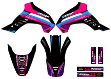 2021-2025 KLX 140 R RL SURGE Pink Senge Graphics Kit Compatible with Kawasaki